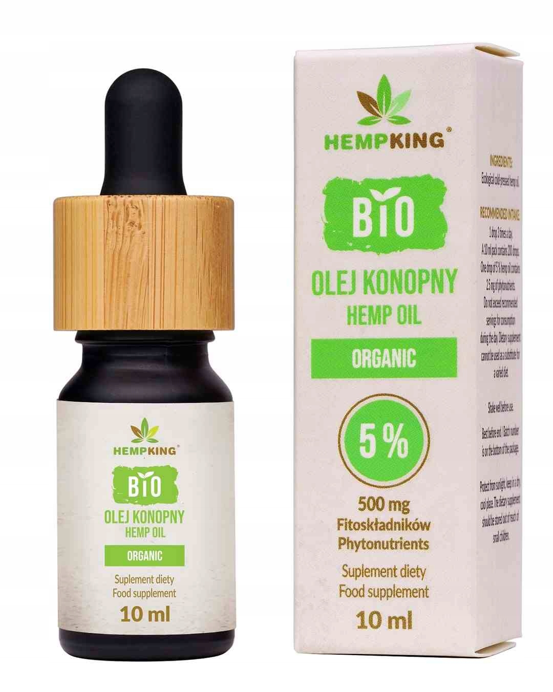 

Olej Konopny 5 % 500mg Fitoskładników Bio Hempking