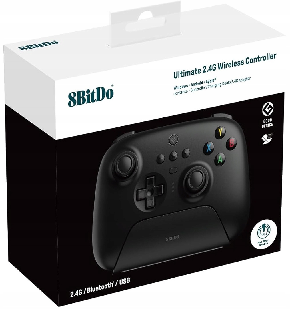 8Bitdo Ultimate 2.4G Black v2 Hall Effect Pad + Dock - Android Apple PC