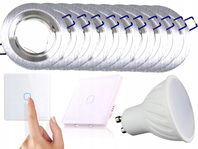 Sada Led stropních světel 10x Vypínač Žárovky