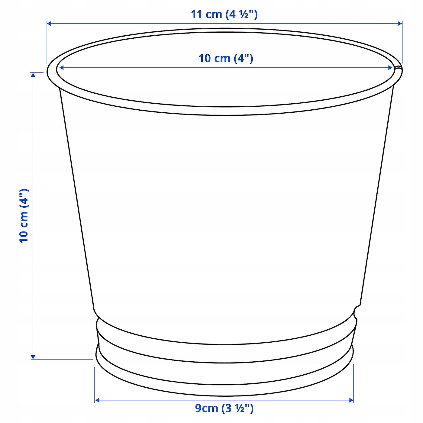 8 szt. BINTJE Osłonka doniczki - galwanizowano 9 cm Średnica 9 cm
