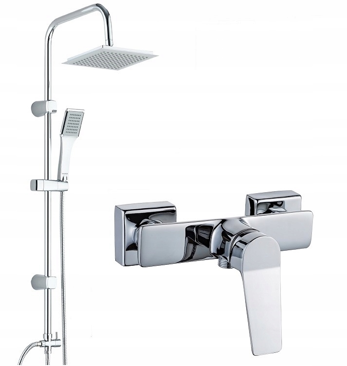 Set Sprchová Baterie Dešťová Sprcha Cubic