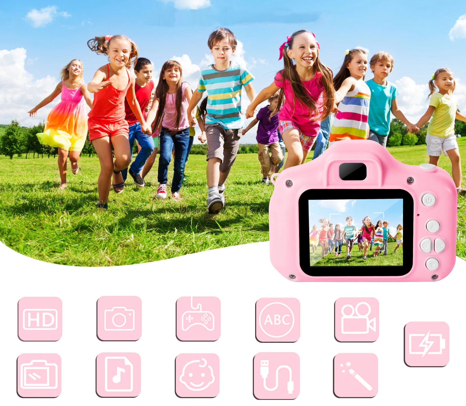 APARAT CYFROWY FOTOGRAFICZNY 12MPX ZABAWKA DLA DZIECI KAMERA + 4 GRY Model X2