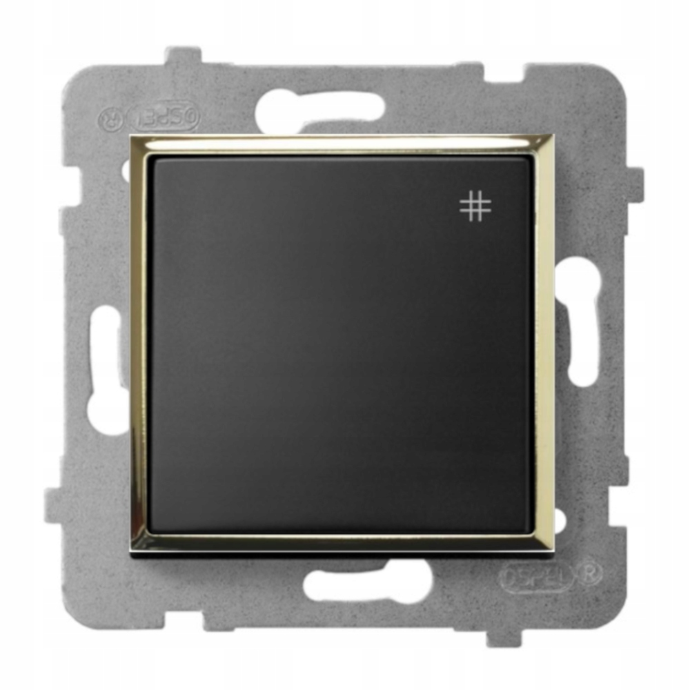 MODUŁ CZARNY / ZŁOTY BEZ RAMKI WŁĄCZNIK KRZYŻOWY