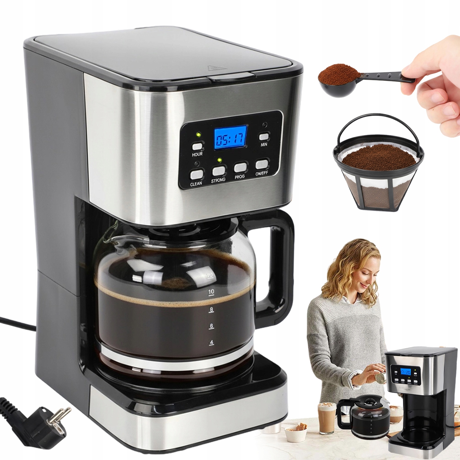 Kávovar 1,5 L S Průhledným Oknem A Systémem Proti Koupání