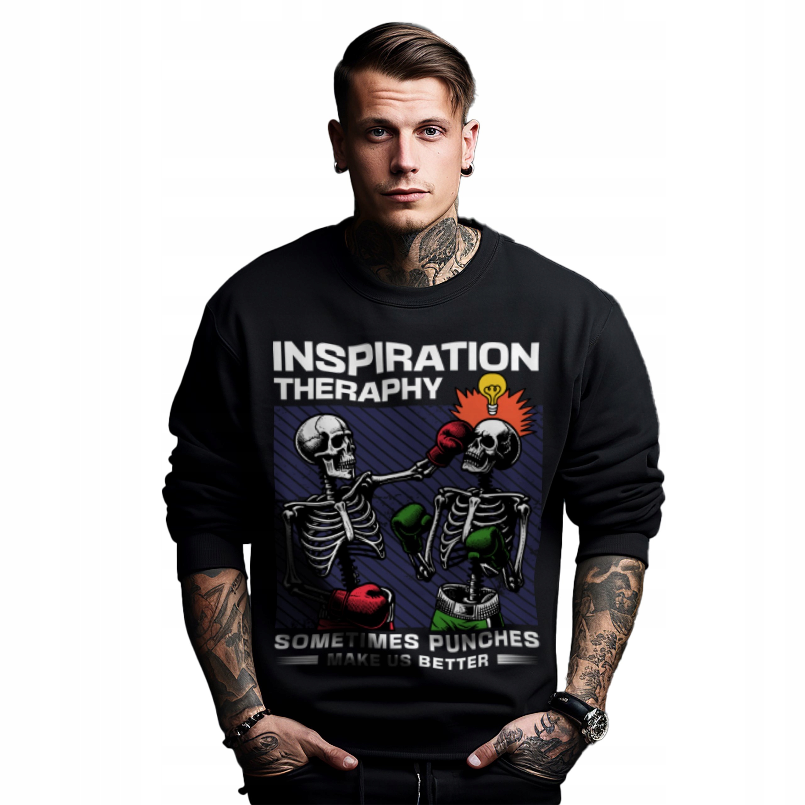 Mikina s potiskem Boxing Skeletons