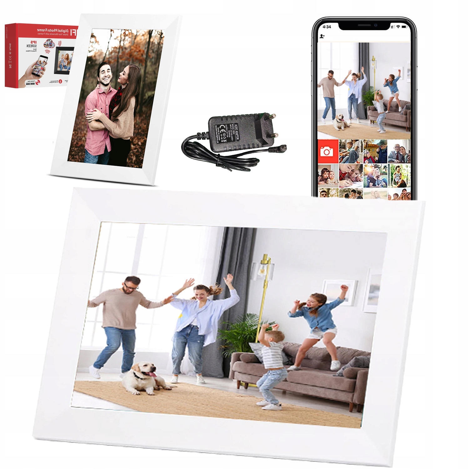 Dotykový Digitální Inteligentní Rámeček Na Fotografie 10,1" Wifi S Led Diodou 32 Gb