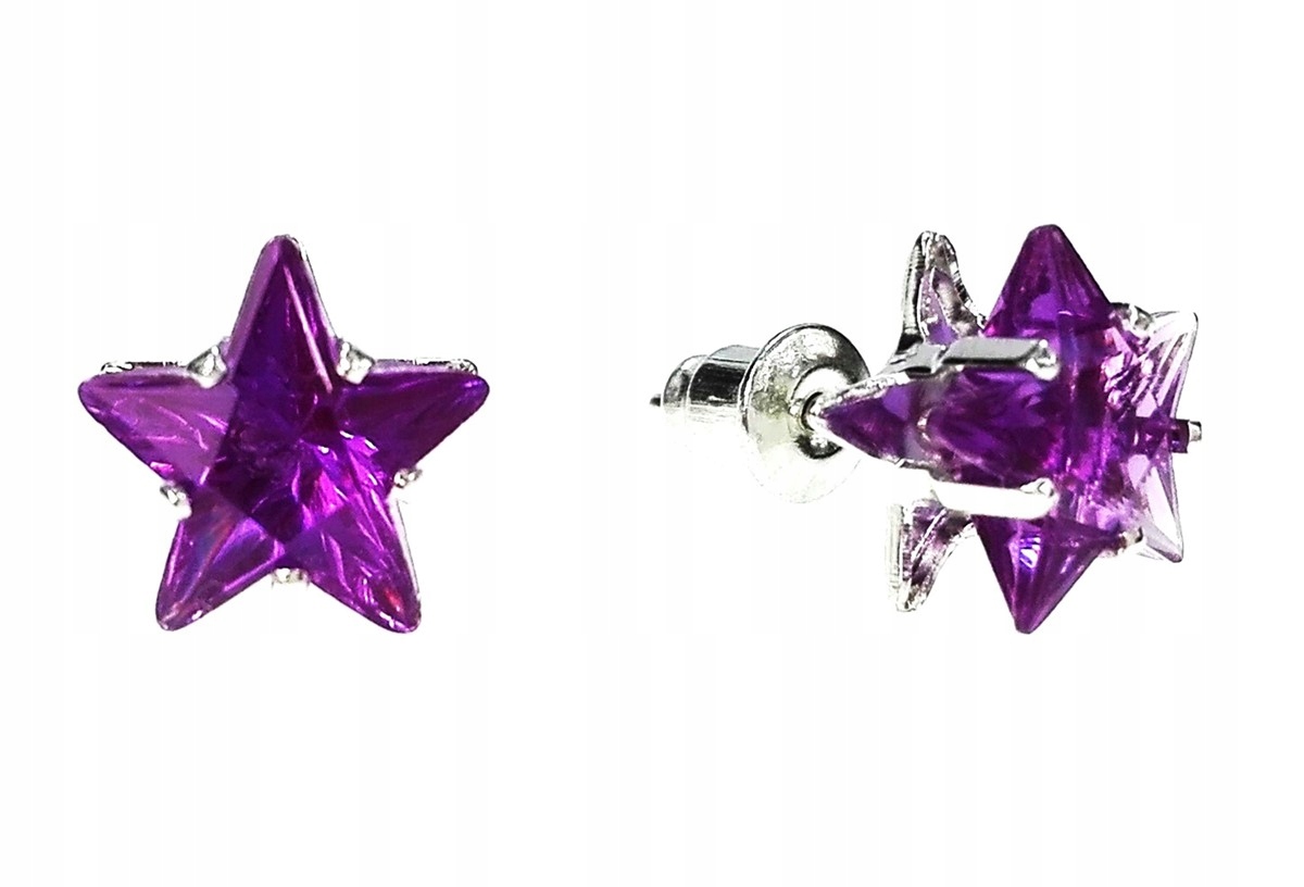 

Kolczyki gwiazdki kryształowe Fioletowy