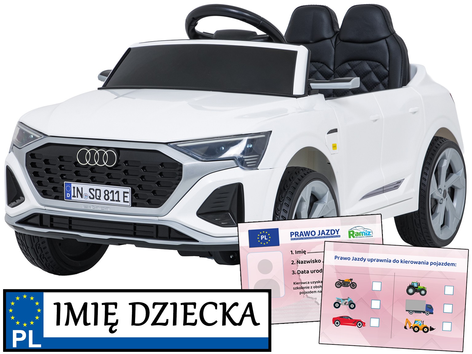 samochód elektryczny na akumulator Audi SQ8 pilot Napęd 4x4 koła Eva