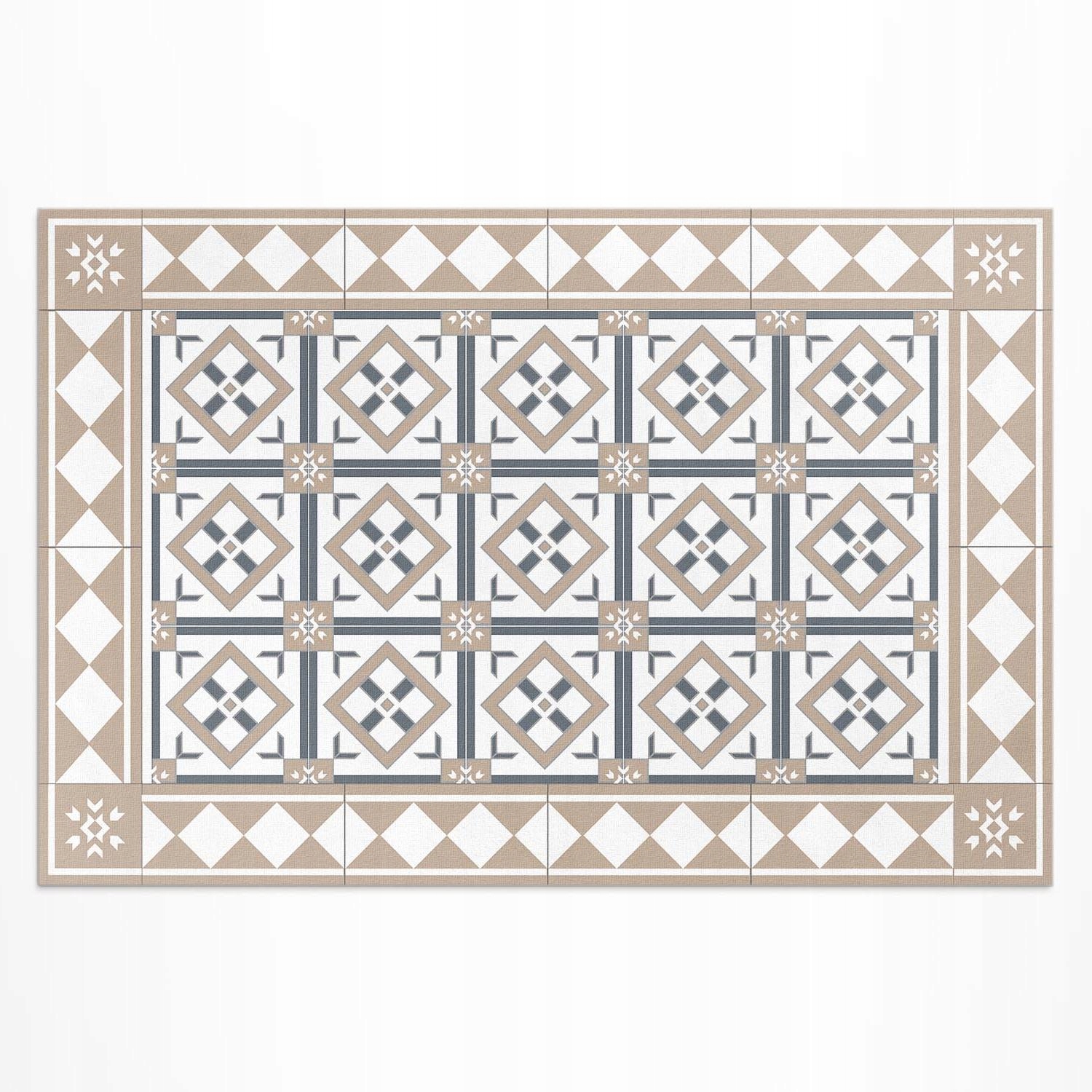 Terasový Koberec Vinylový Outdoor Kostka v kosočtvercích elegantní dlaždice 60 x 90 cm