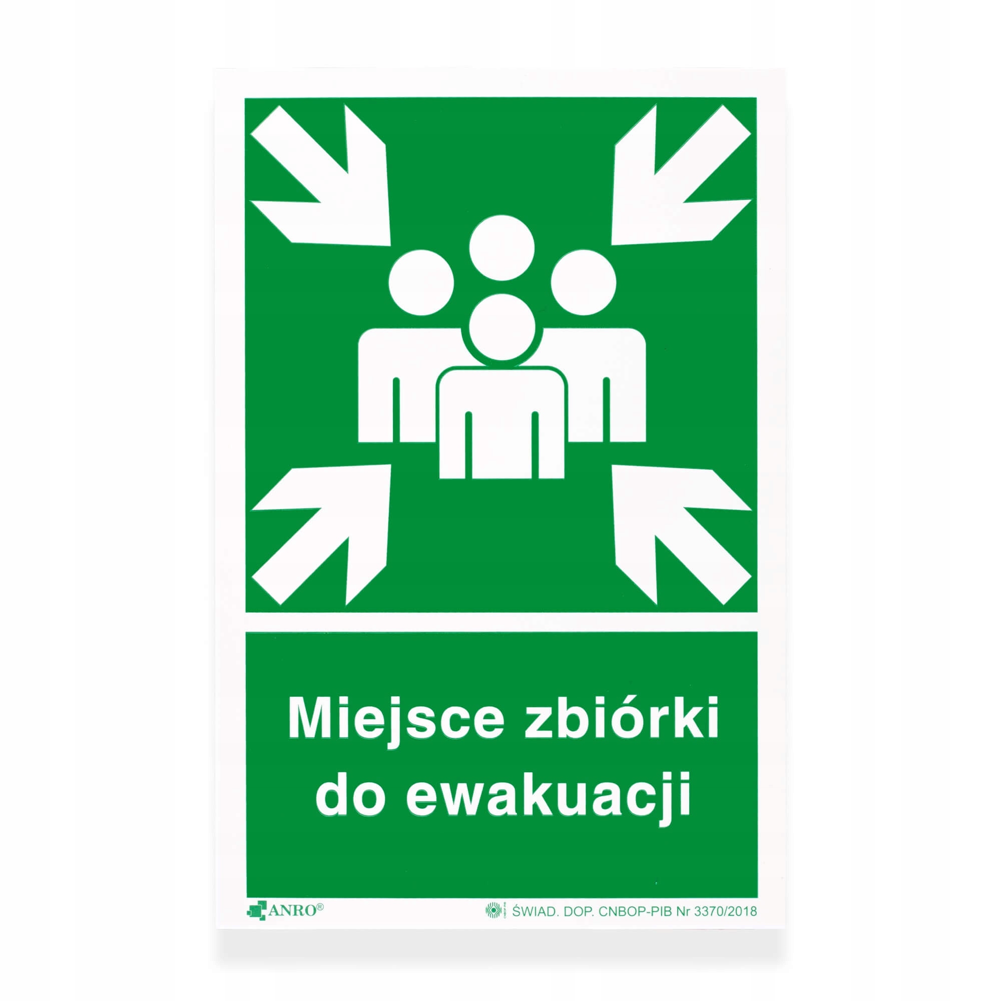 TABLICZKA BHP MIEJSCE ZBIÓRKI DO EWAKUACJI ZNAK 20x30cm ŚWIECI W CIEMNOŚCI