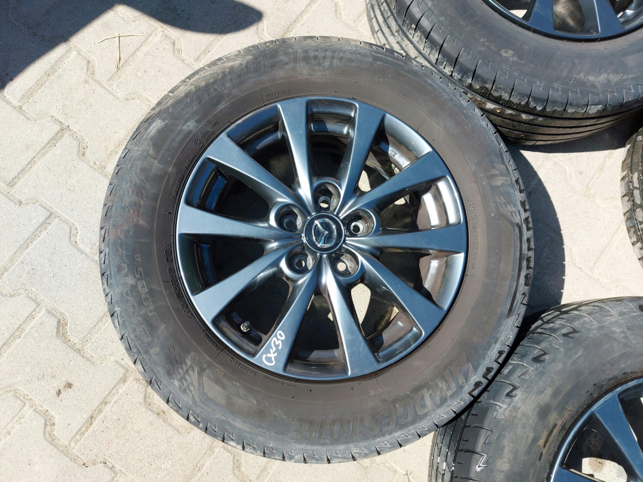 MAZDA CX30 wheels discs ALU tyres 16R 215/65R16 BRIDGESTONE
