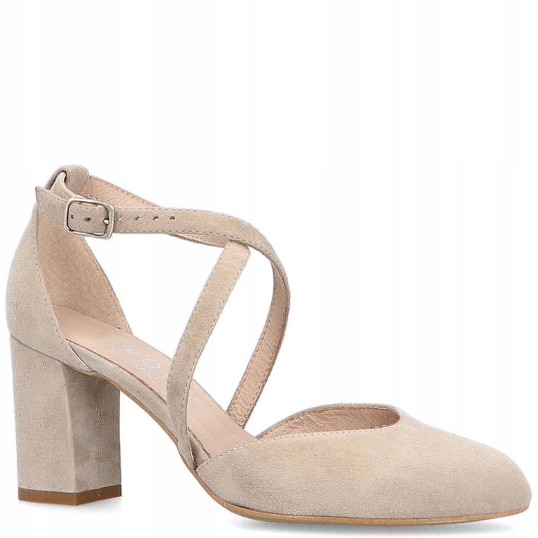 Taneční kožené lodičky Kotyl 7075 Béžové 36