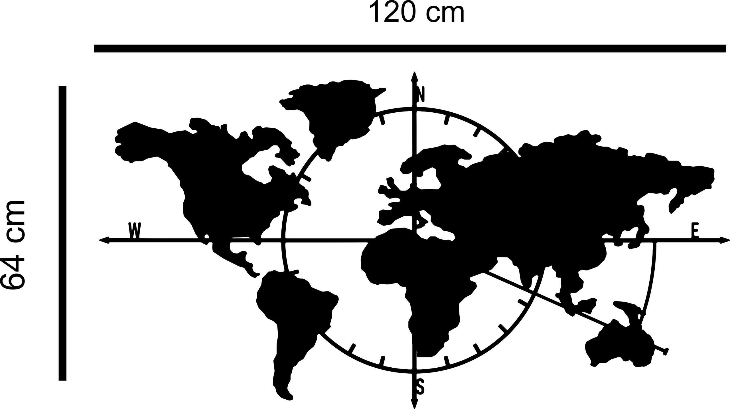 Kovová mapa světa Svět obraz kov nástěnná Velká tabule magnet 120 cm