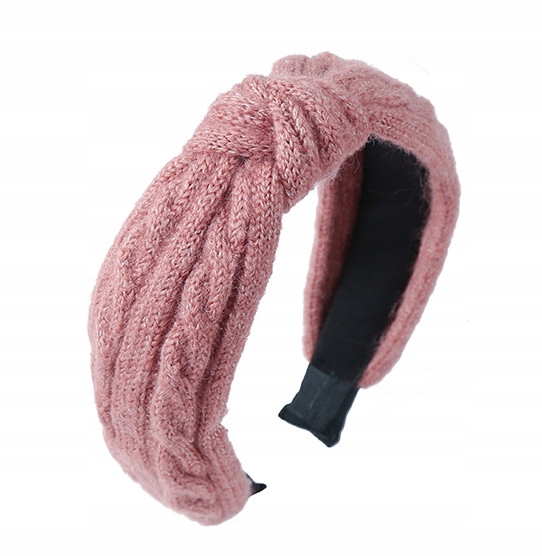 

Opaska do włosów róż węzeł supeł warkocz włóczka