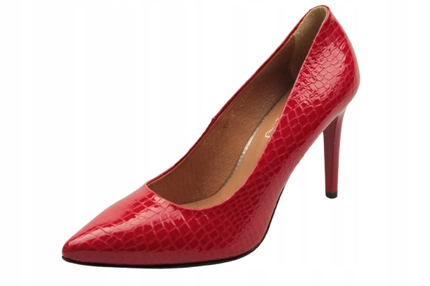 Boty Eska 1555 37 Červený Lak Kůže Polská firma G1/2 Pohodlné