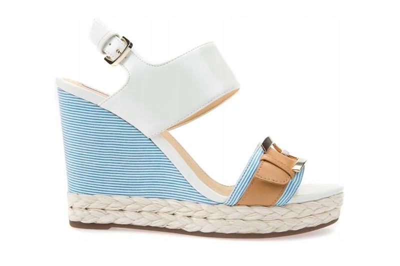 Geox Dámské sandály D Janira E Koturny velikost 40 bílé, karamelové