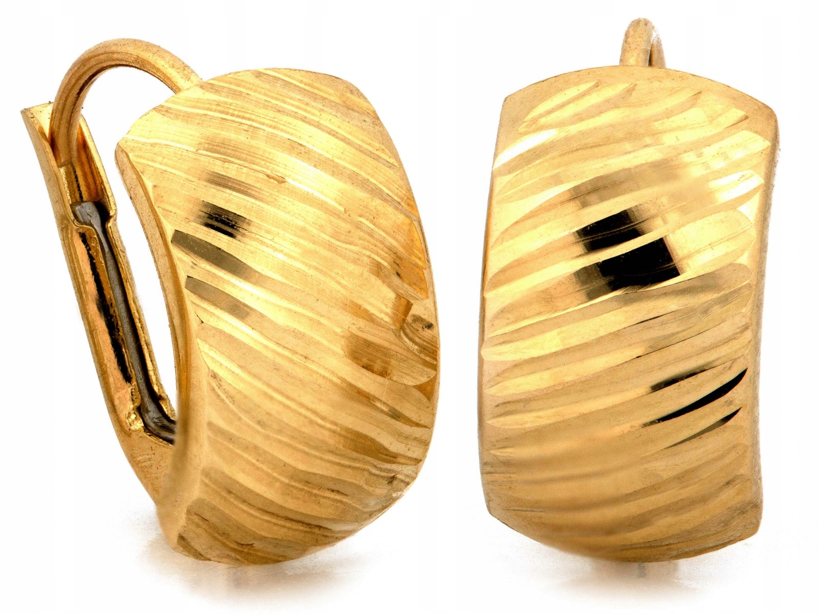 Náušnice zlaté 585 14k anglické zapínání 1.69g pro ženy, módní