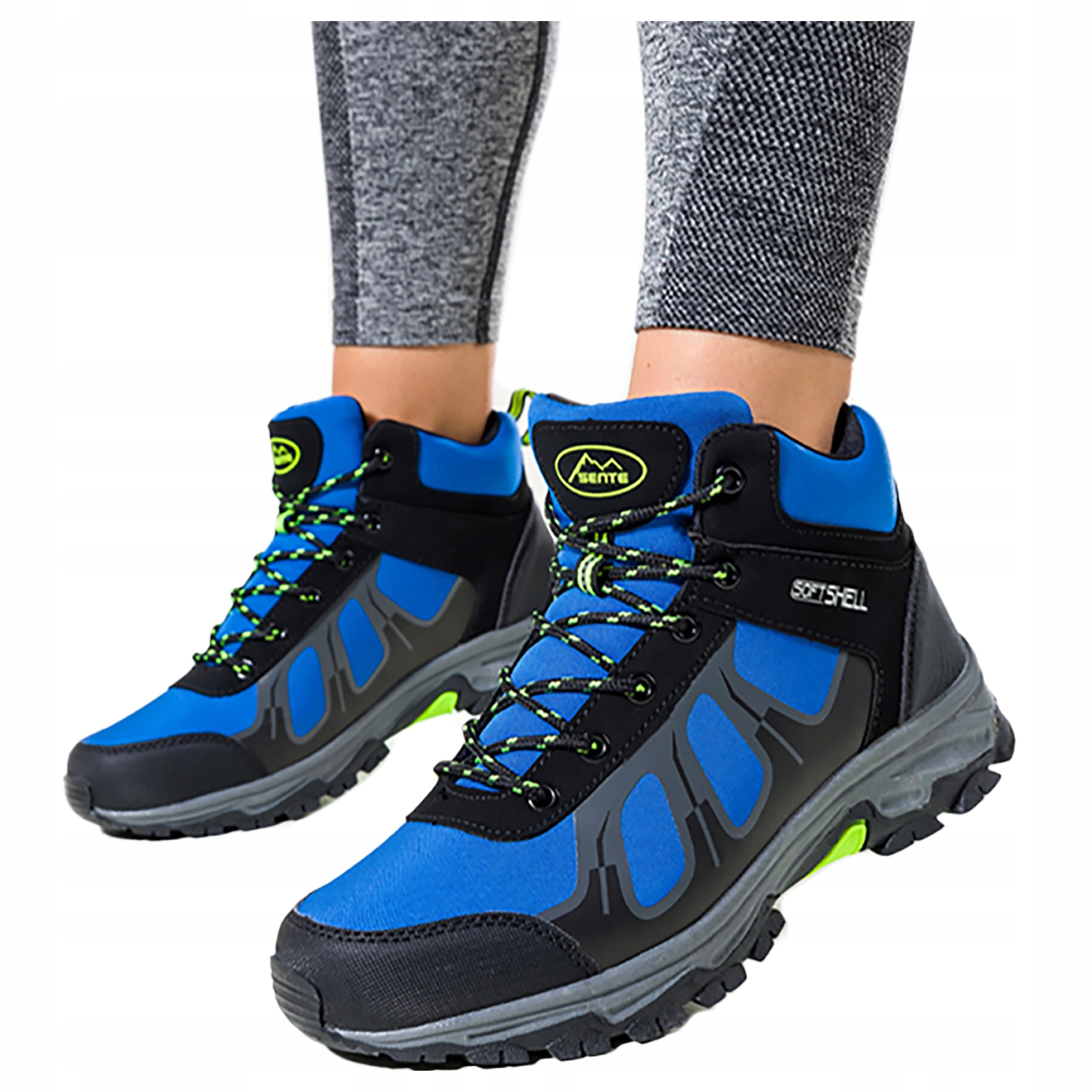 Trekingové Sportovní Boty Softshell Modré Vysoké Šněrovací vel. 38