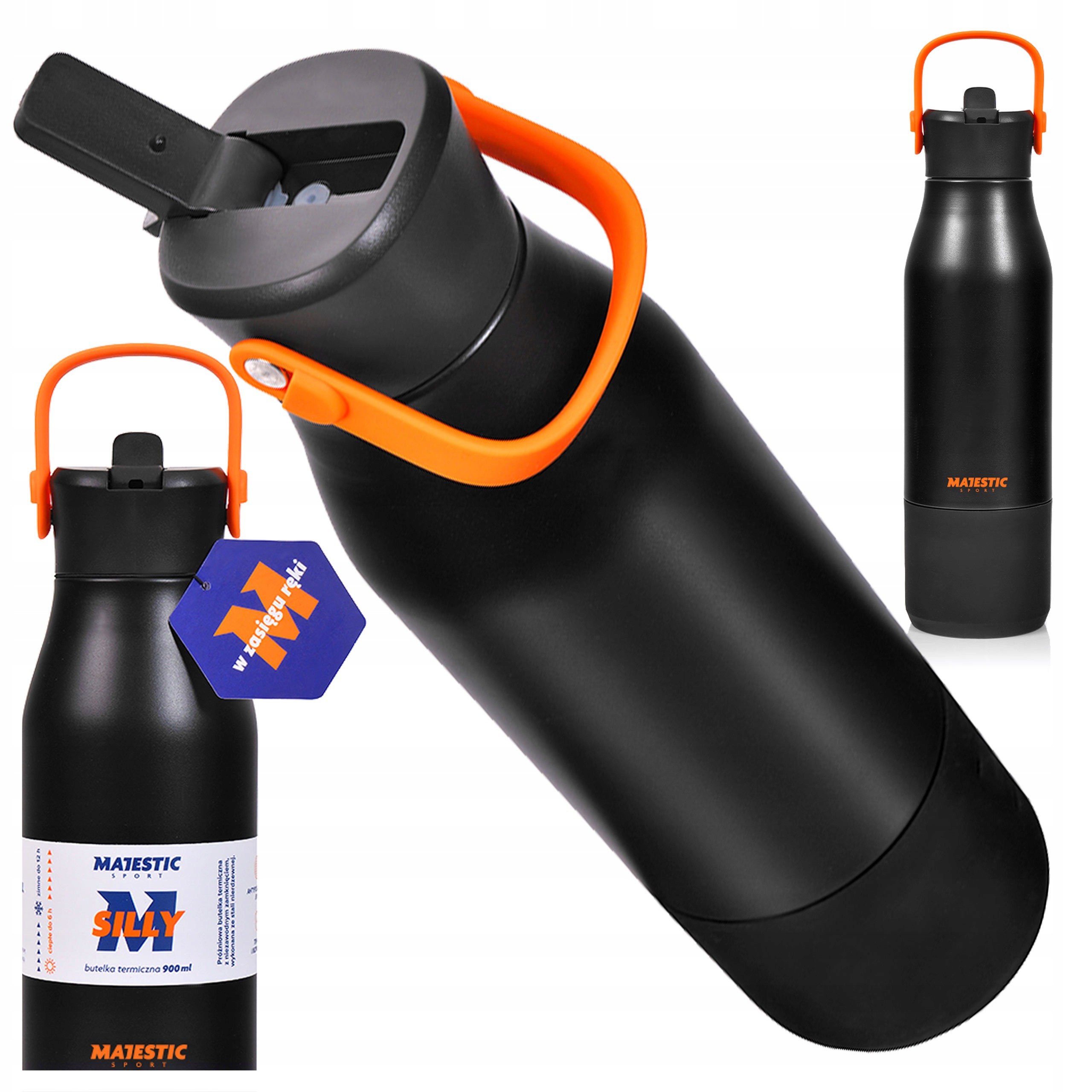 Bidon Butelka Termiczna Majestic Silly Ze Słomką Do Szkoły Pracy 900 ml
