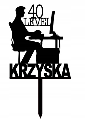 

Topper tort Urodziny Informatyk Gracz Wiek Level