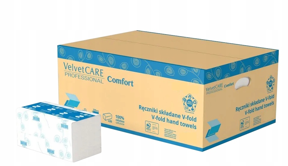 Levně Velvet Care Papírový ručník Zz bílá celulóza 3000 kusů 2-vrstvý