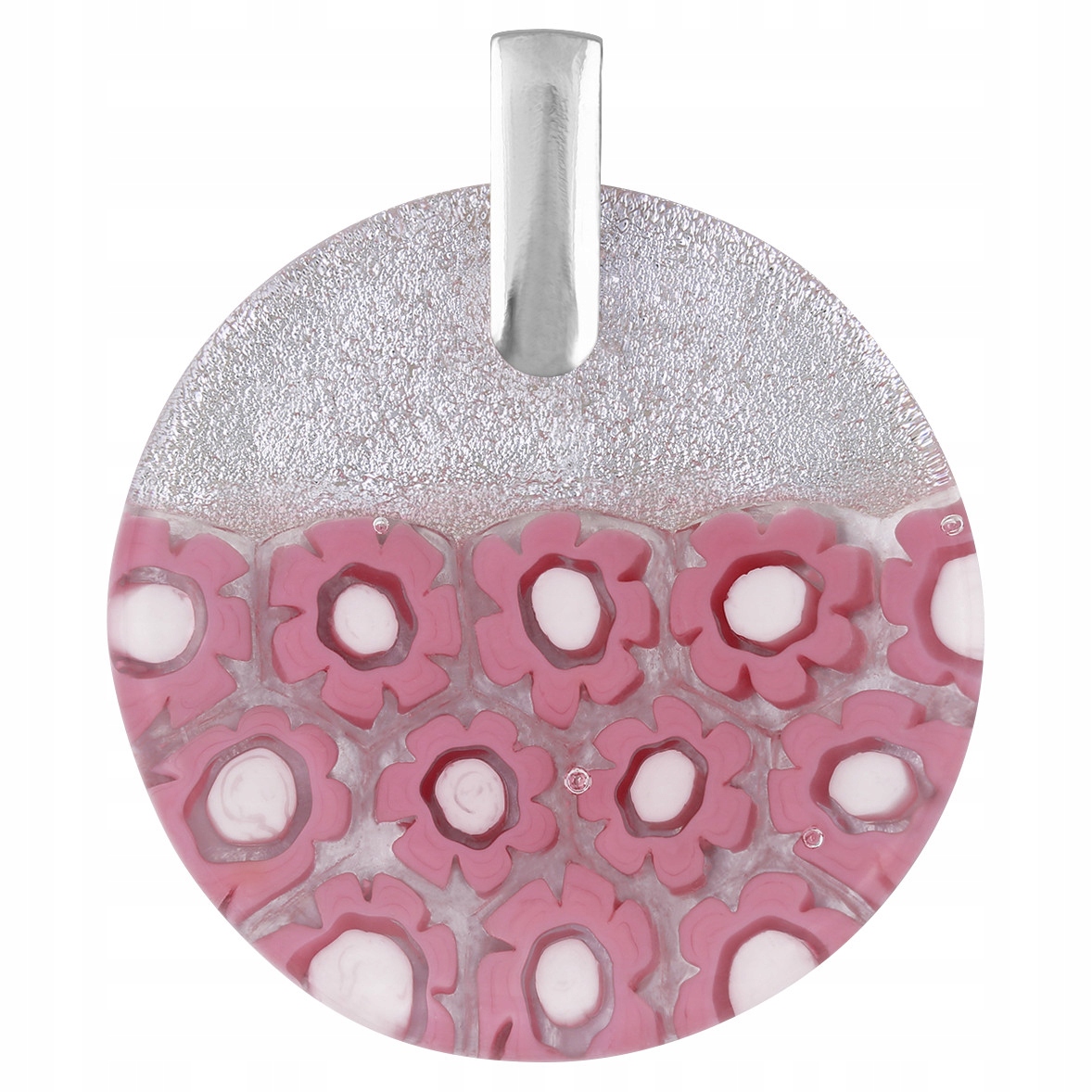 Dámský přívěsek Harf růžové sklo murano kolečko