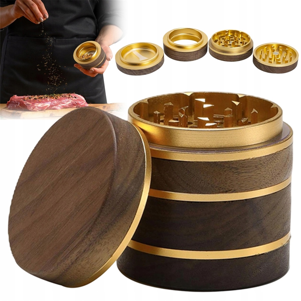 Cnc Mlýnek S Magnetickým Uzávěrem Na Rozmarýn, Sběrací Miska