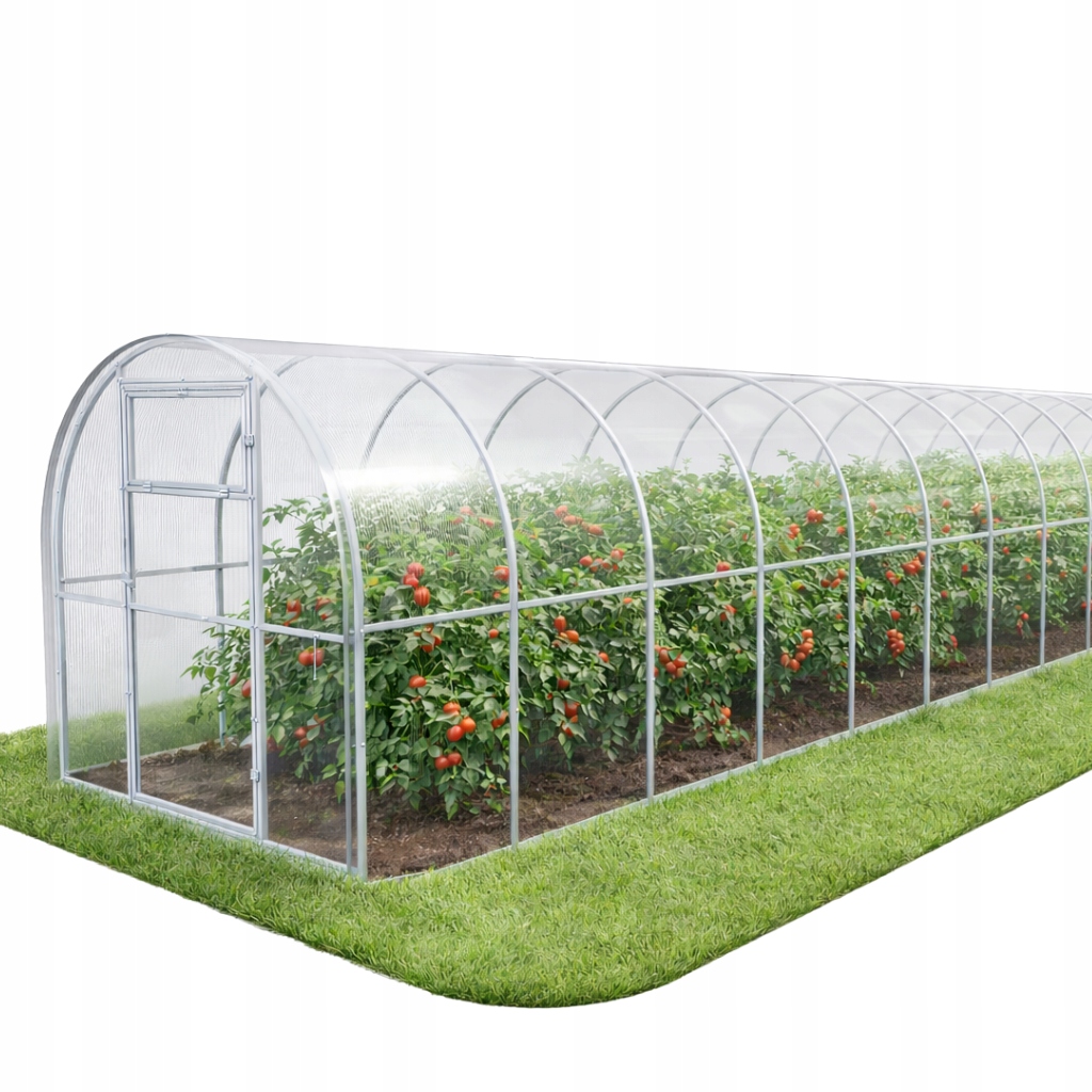 Zahradní skleník z polykarbonátu 2x12 m, 3 mm, profily 20x20, Odolný