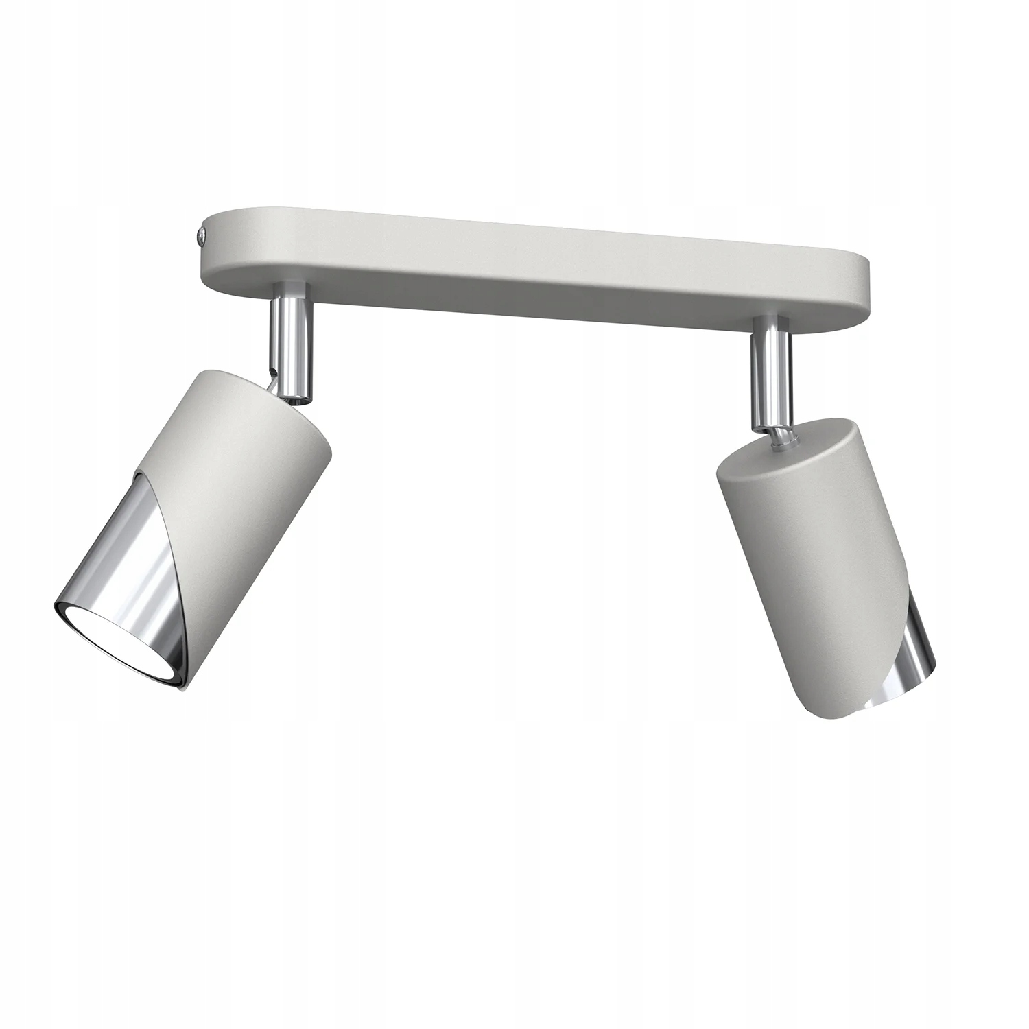 Stropní svítidlo s ozdobnými reflektory, dvojitá, šedá, chromovaná lišta 24 cm Luminex