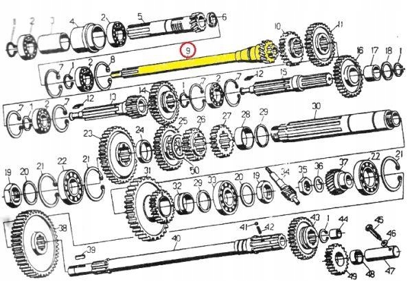 Wałek sprzęgła I stopnia n.typ C-330 Skropol Numer katalogowy części 50011302S