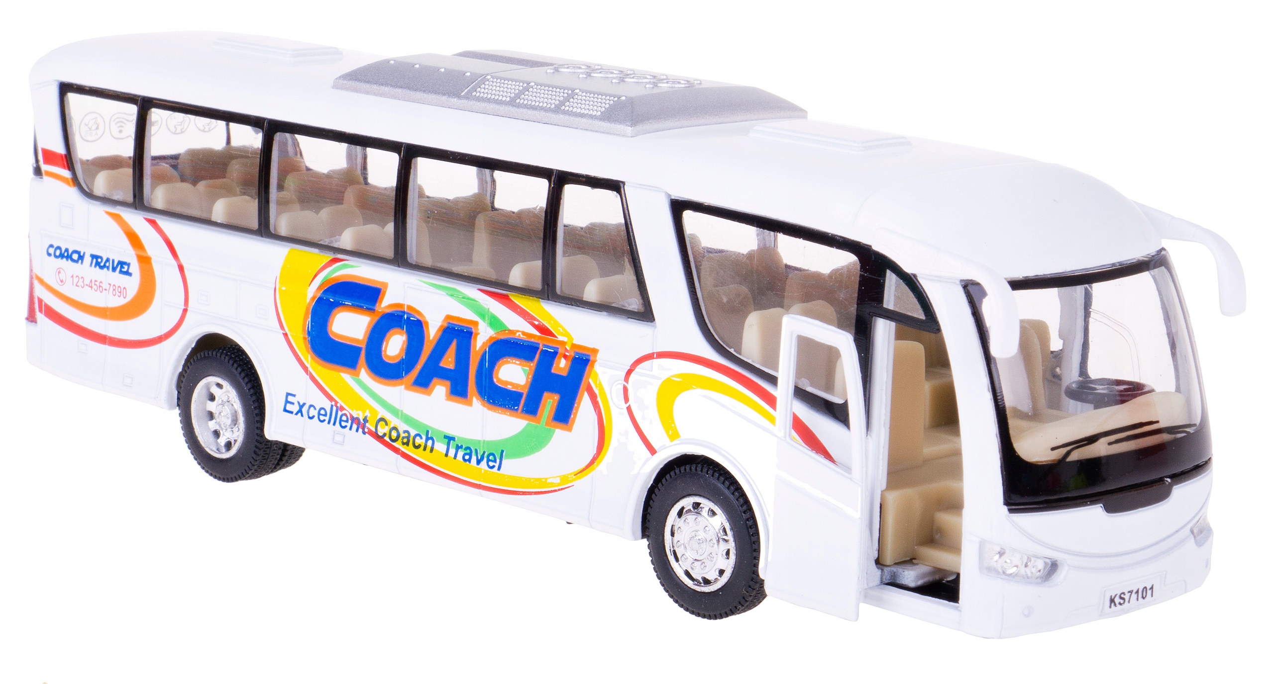 

Autobus Autokar Metalowy 17,5 CM Napęd Coach Biały