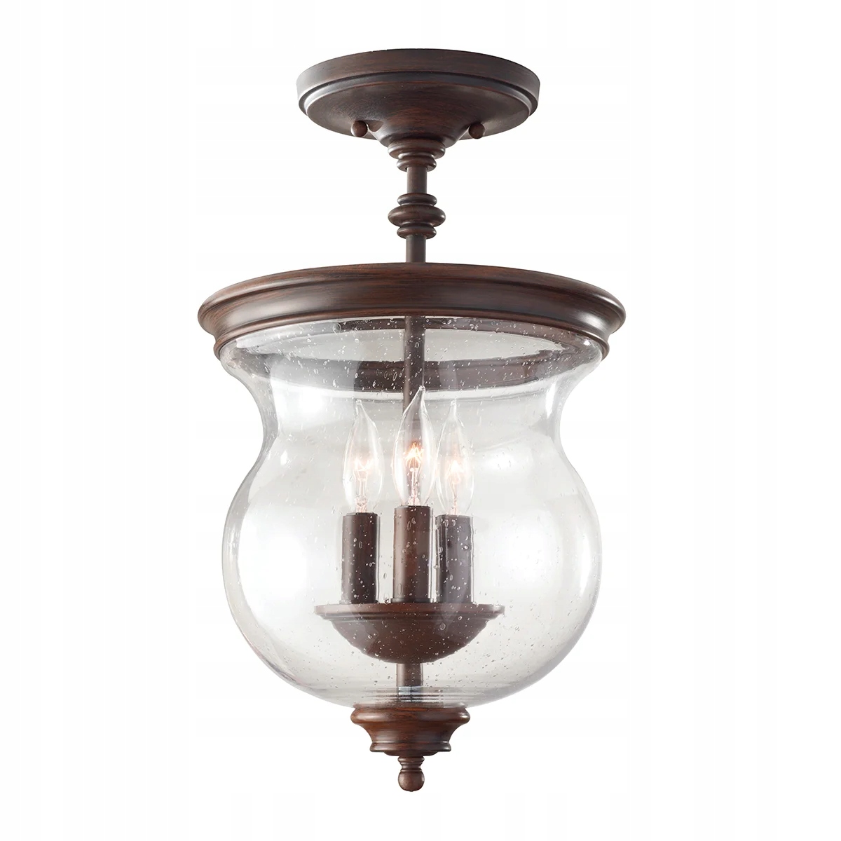 Vintage stropná lampa Pickering Lane hnedá 3xE14 40W, Feiss