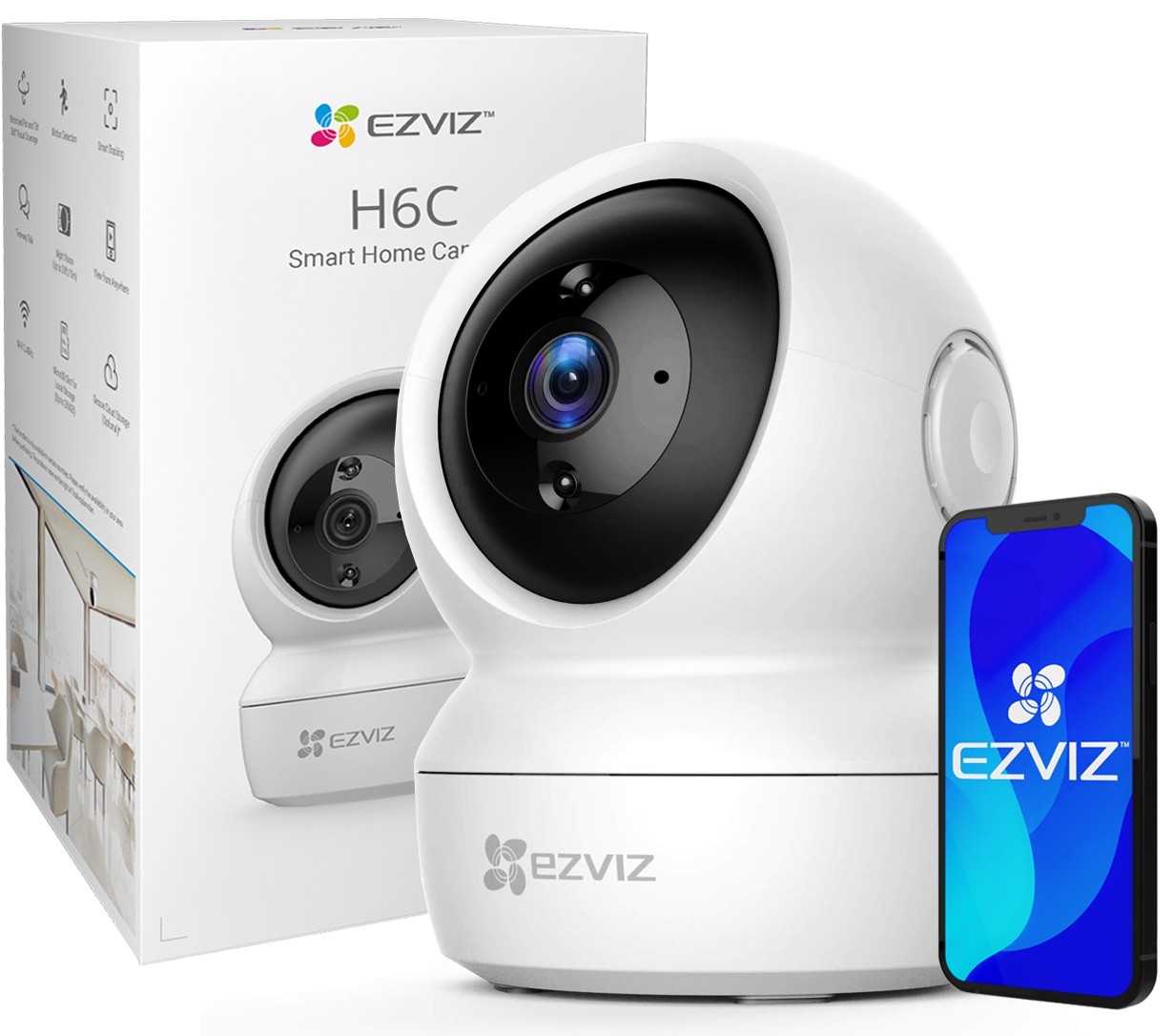 

Kamera obrotowa WiFi Niania Ezviz H6C 4MPx Audio