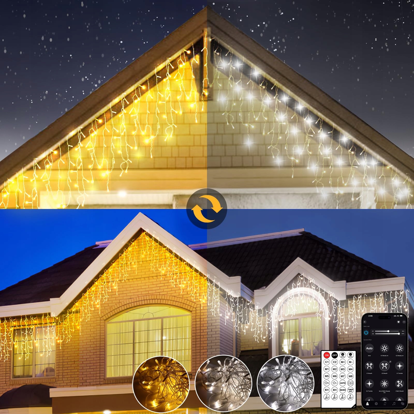 GYLEFY Lampki Choinkowe 480 LED IP65 Timer 8 Trybów — miniatura 13