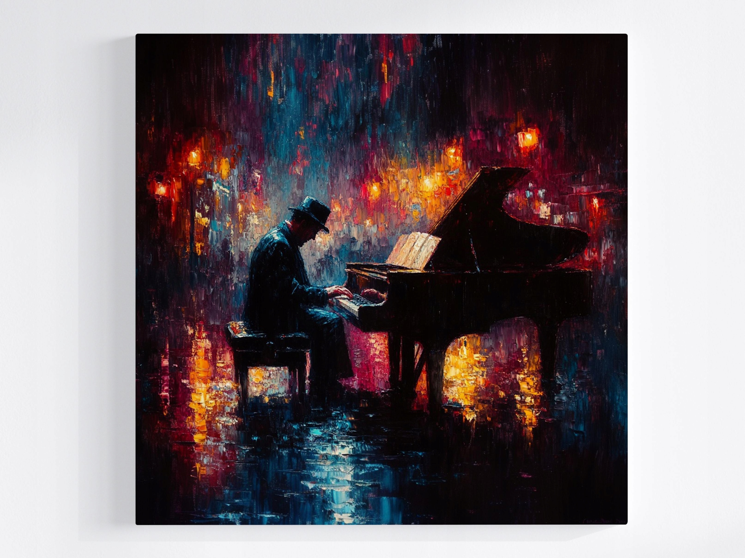 Obraz Na Plátně Canvas Hudba Koncert Blues Jazz Klavír Pianista 80x80