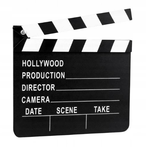 

Drewniany Klaps Filmowy do pisania kredą Hollywood