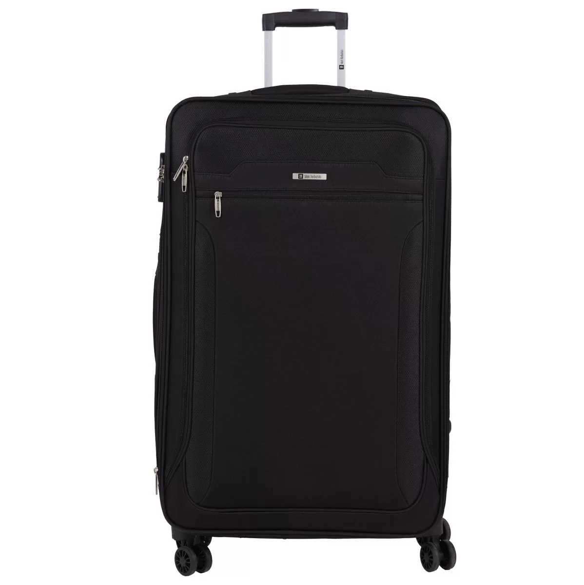 Velký látkový kufr, měkký, 80 cm, s rozšířením, černý