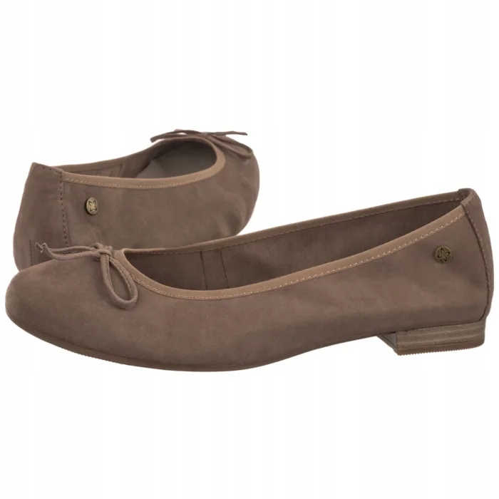 Kožené boty Dámské baleríny Maciejka Béžové Velur P6800-28 Béžová