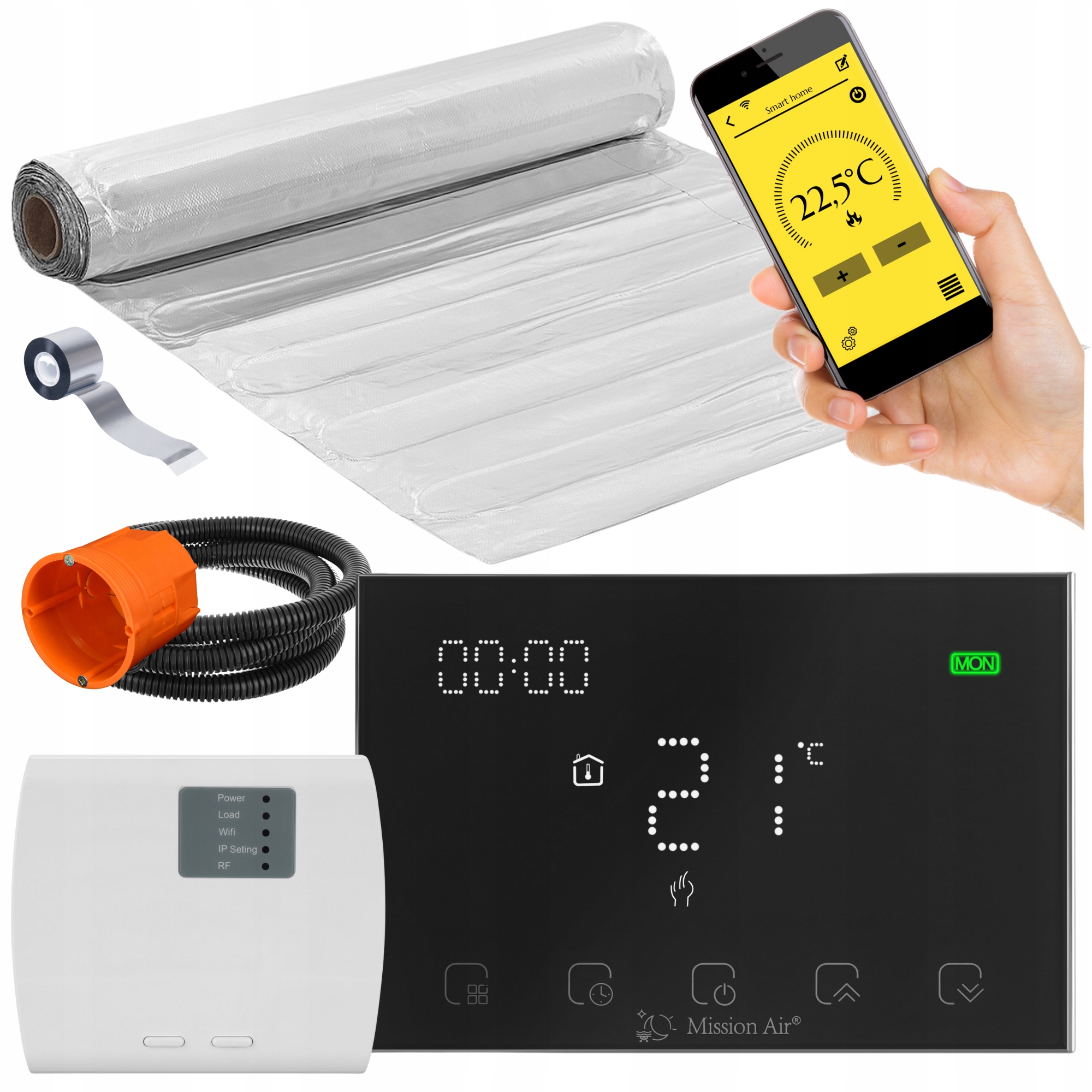 Set Vykurovacia rohož pod panely MAL-160W/m² 3,5 m²