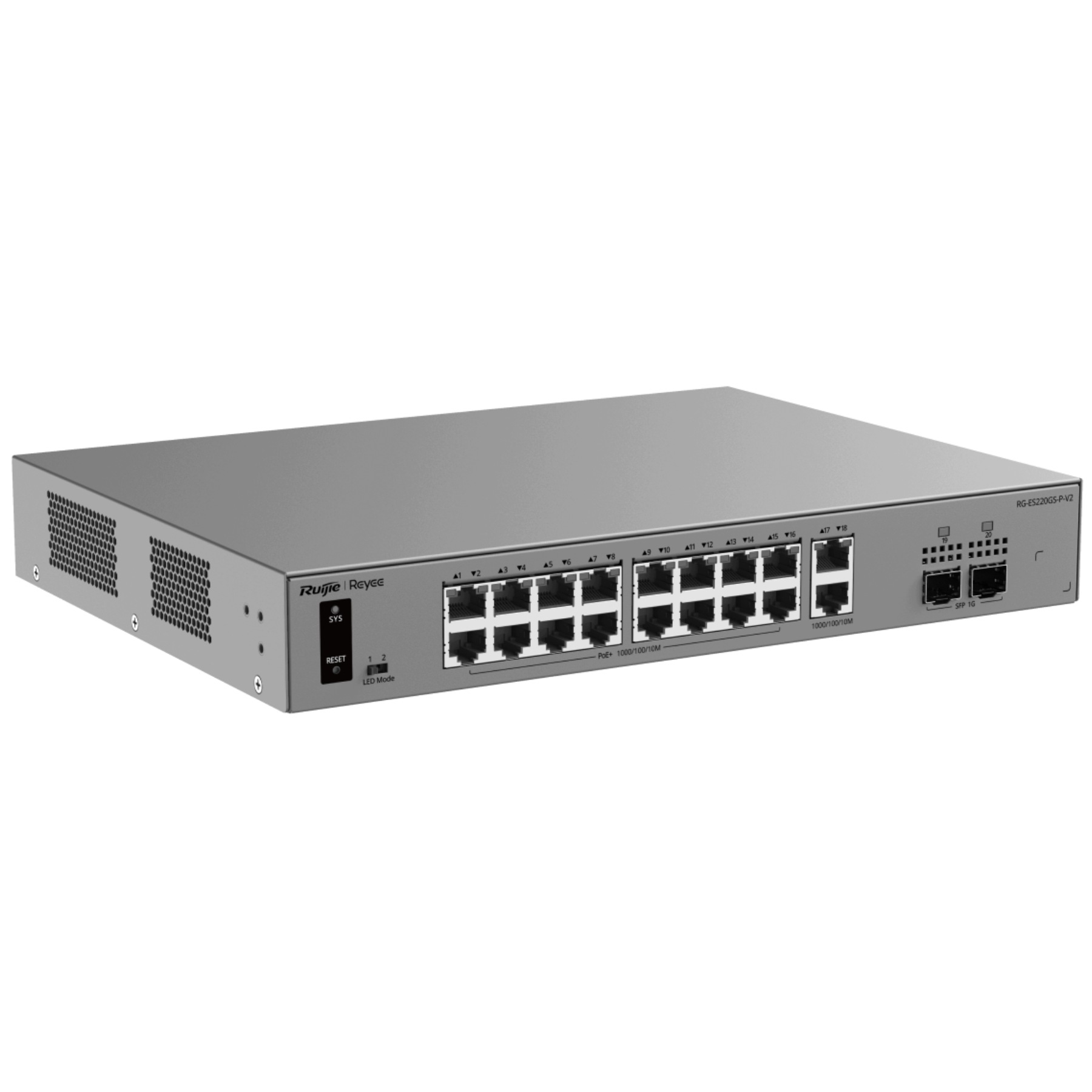 Switch Poe RG-ES220GS-P-V2 16-PORTOVÝ 2X Uplink 2X Sfp Reyee