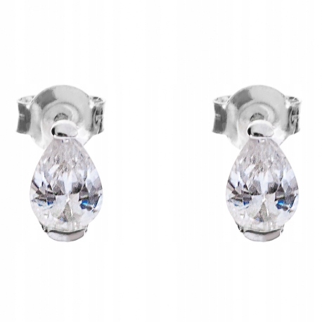 

Srebrne Kolczyki Łezki Z Jedną Cyrkonią Pr 925