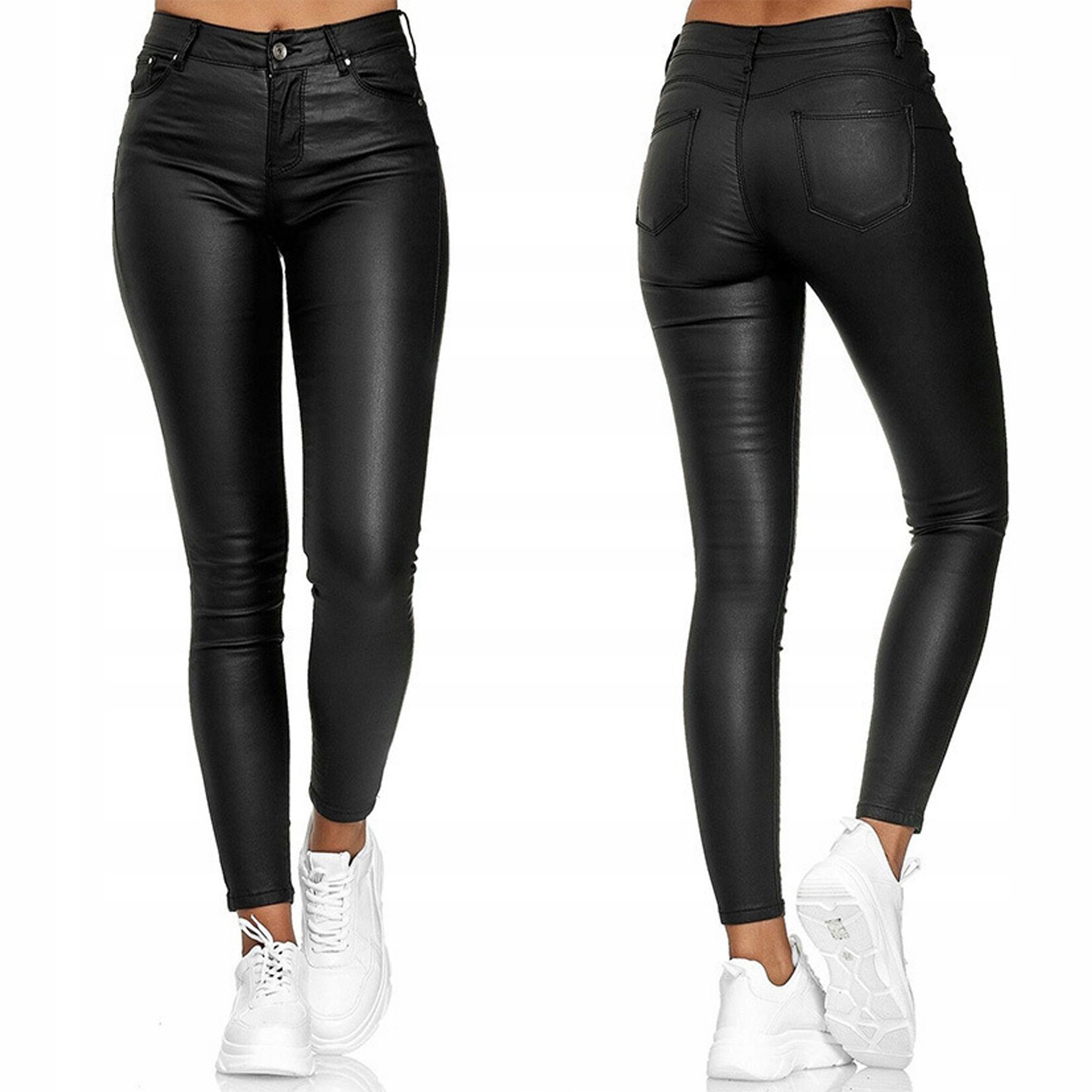 DAMSKIE SPODNIE WOSKOWANE SKÓRA PLUS SIZE