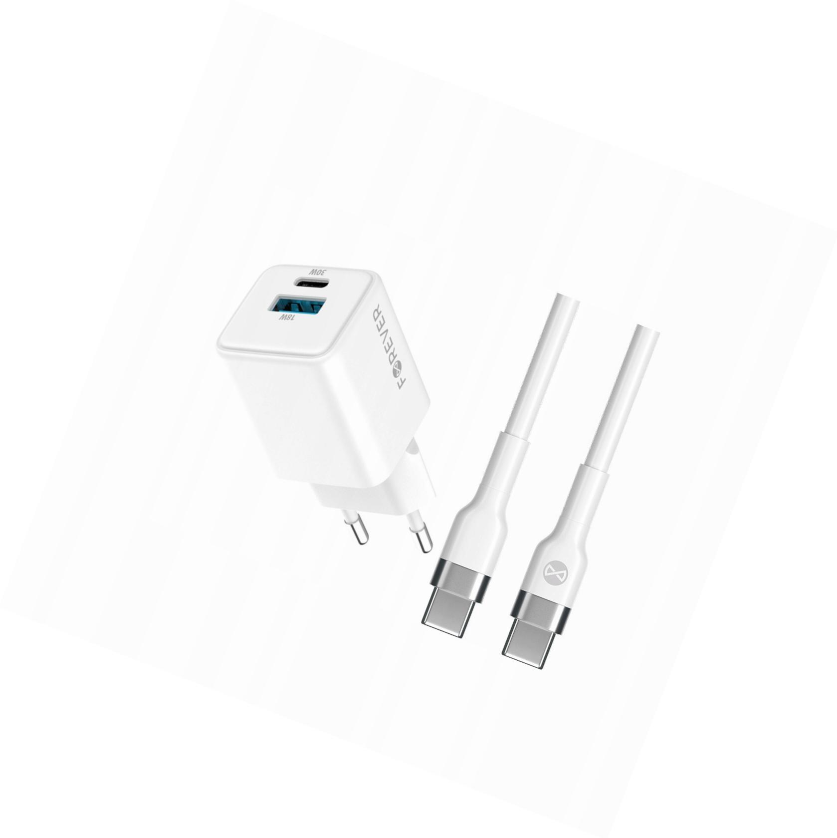 Szybka ładowarka GaN 30W 2 wejścia Usb i Usb-c z kablem do Xiaomi Redmi A3