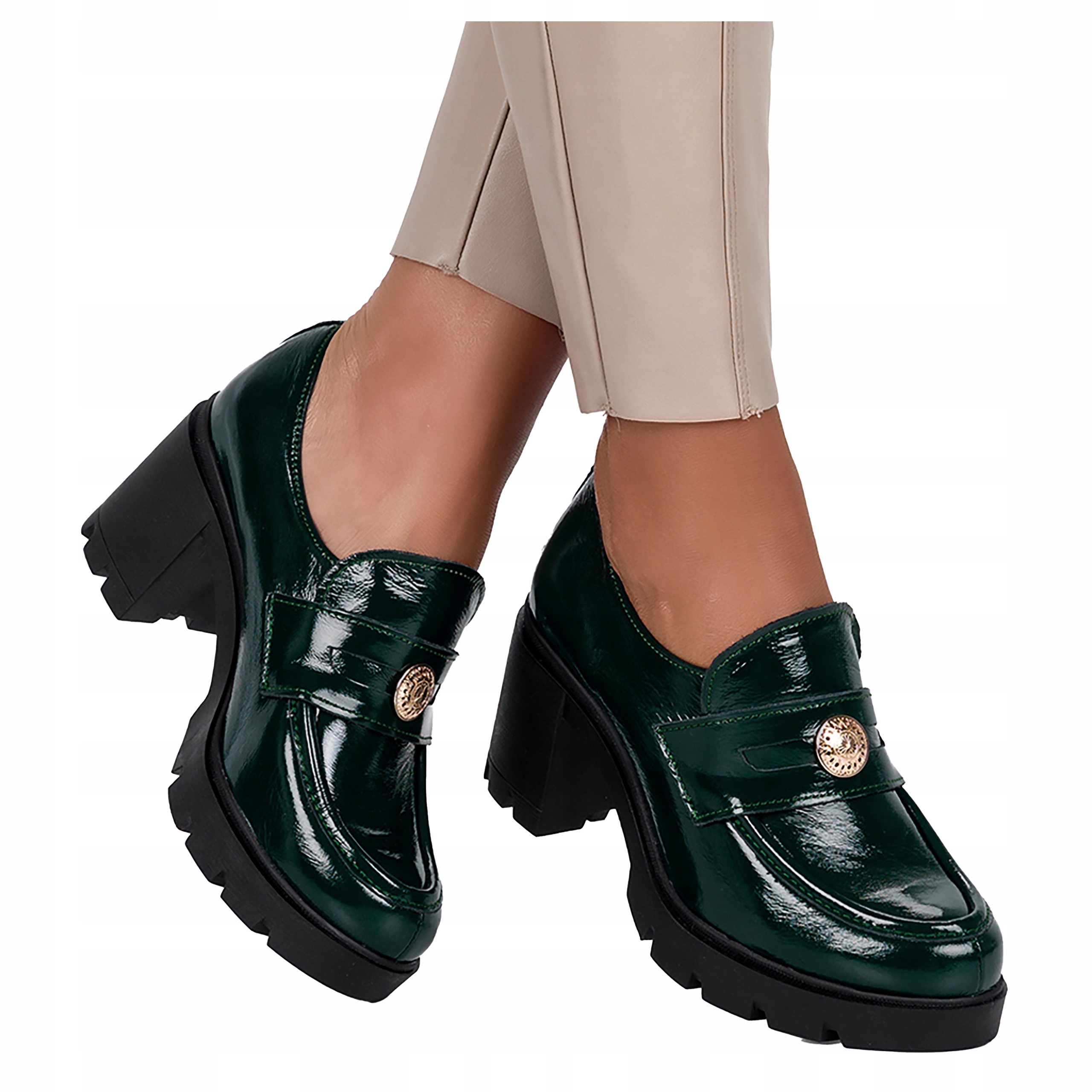 Dámské Kožené Mokasíny, Lakované Polobotky, velikost 38