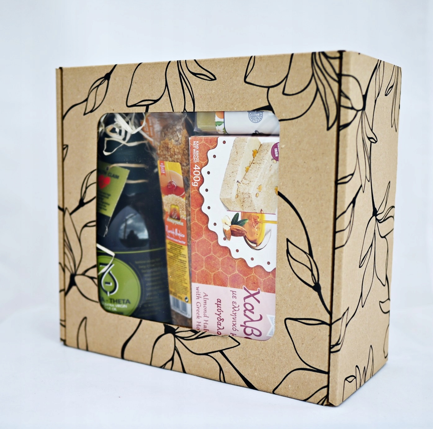 Dárková Sada Řecký box s olejem, chalvou, tyčinkou, medem a mýdlem