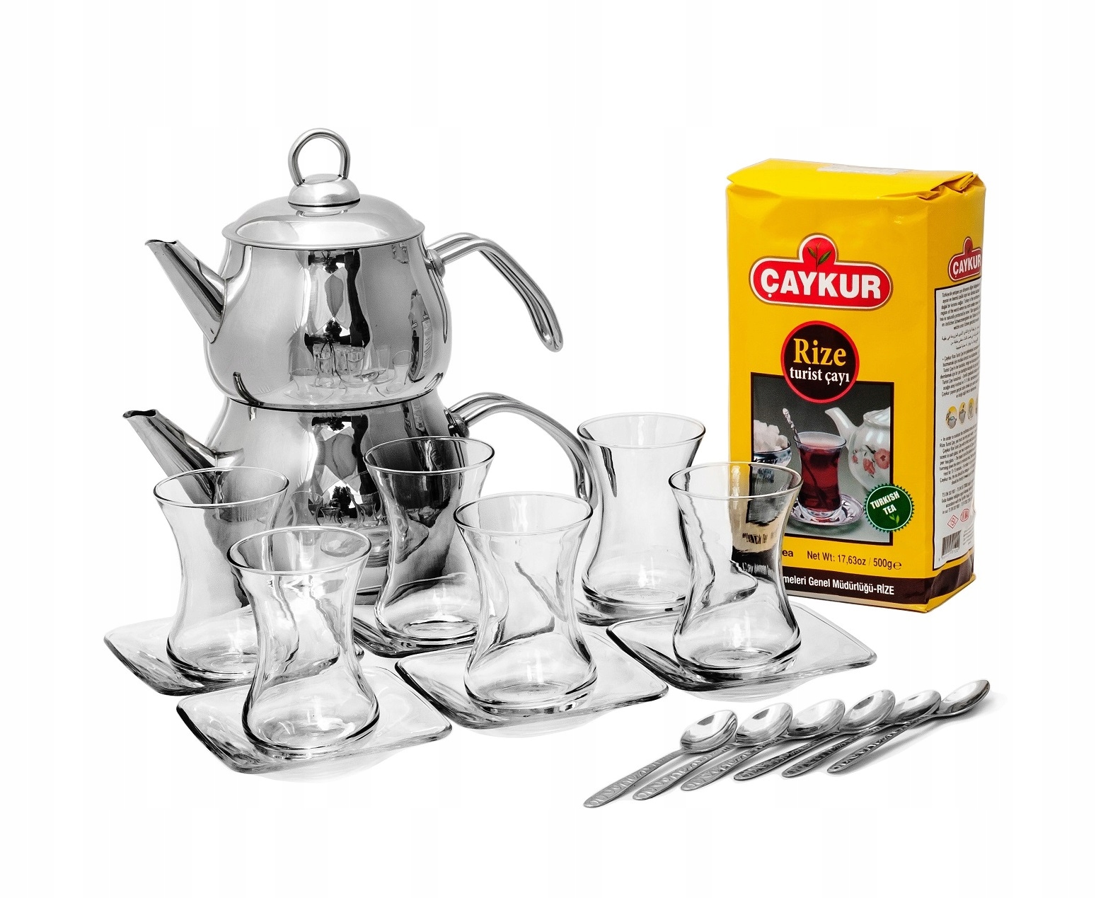 Zestaw do parzenia herbaty po turecku czajnik