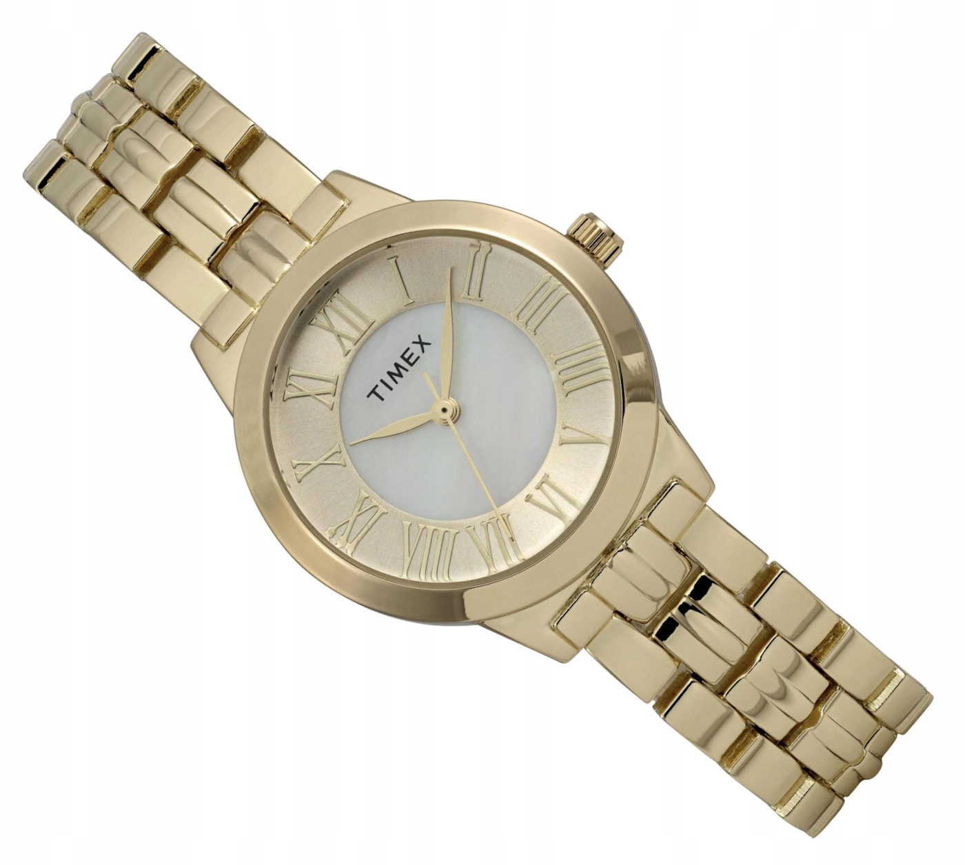 Dámské Bižuterní Zlaté Kulatý Hodinky Timex Main Street TW2Y38600