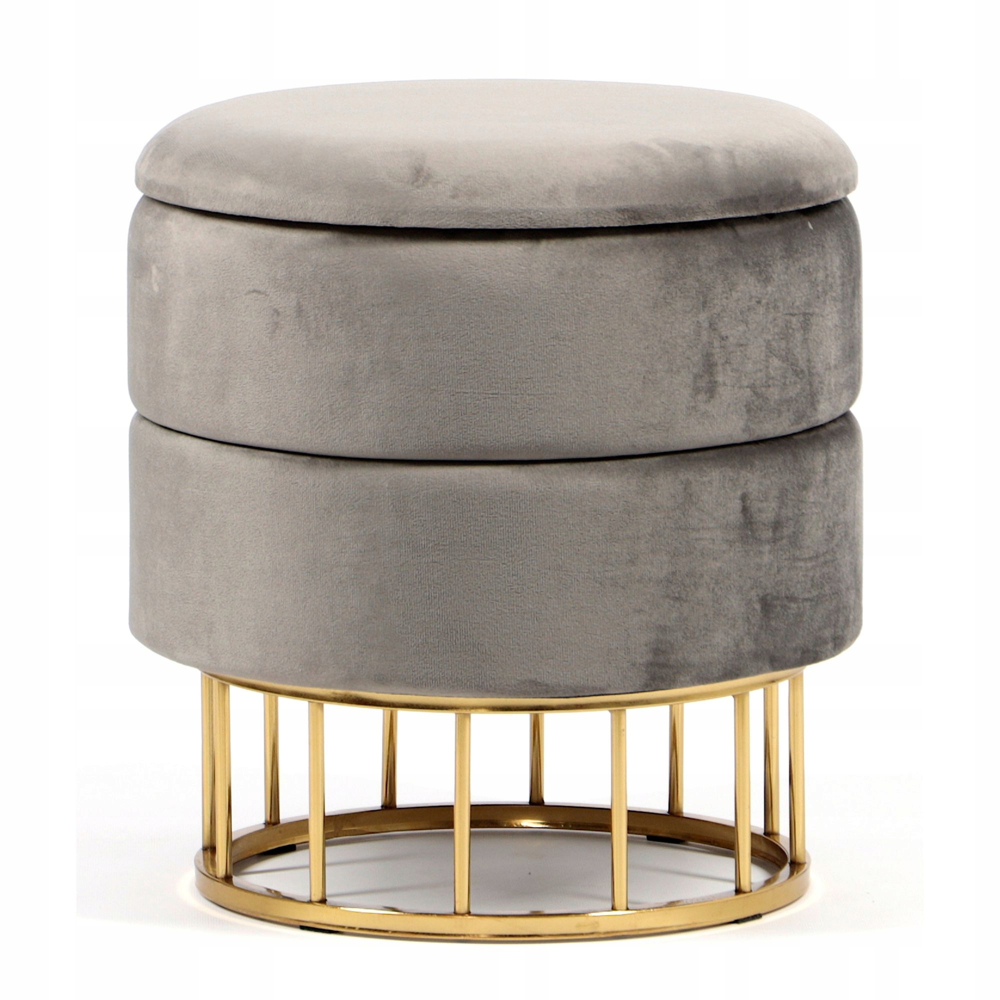 Pufa Welurowa Złota Szara Welur OTWIERANA 41cm