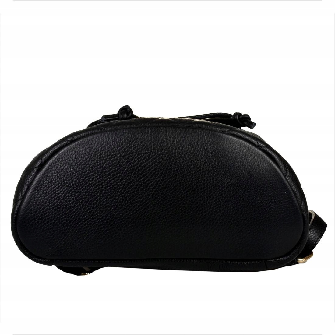 Genuine Leather plecak Skóra naturalna czarny z Włoch [SKU] Wysokość 26 cm