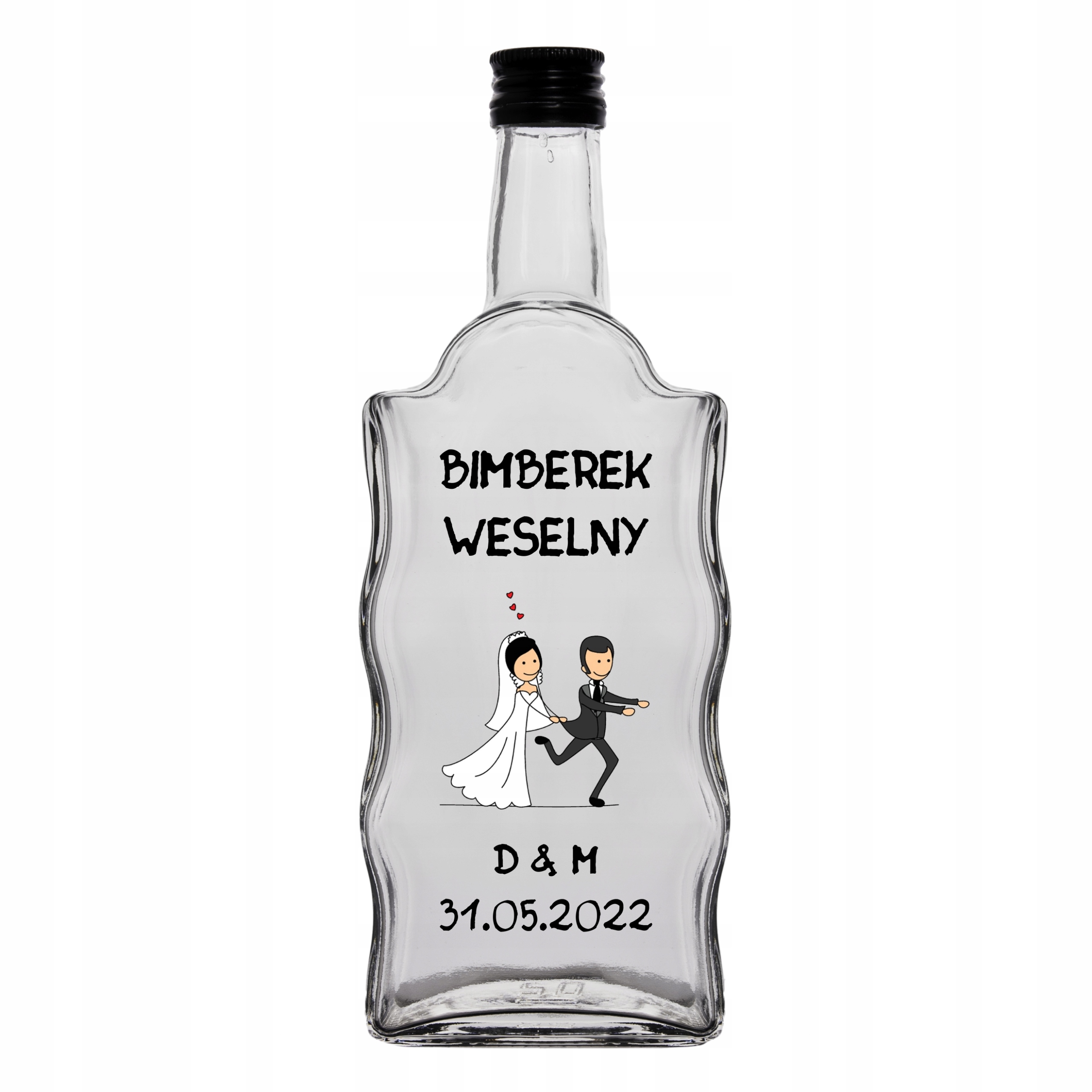 

5X Butelki Weselne Z Personalizacją Na Wodkę 500ML